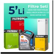 Resim Filtron Peugeot Rifter 1.6 Bluehdi Dizel Filtre Bakım Seti Shell Motor Yağlı (2018-2020) 5 Li 