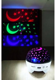 Resim Nrzsnt Gece Lambası Projeksiyon Görünümlü Şarjlı Yıldızlı Yuvarlak Çok Renkli 