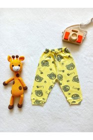 Resim Naunau Ayıcıklı Kız Erkek Bebek Penye Patiksiz Pijama Altı 4'lü 