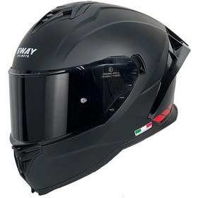 Resim Sway SW 867 Red Strıp Siyah Camlı Motosiklet Kaskı Mat Siyah 