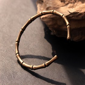 Resim 1 Adet Şık Bakır Bambu Tarzı Bilezik - El Yapımı Vintage Tasarım, Cilalı Yüzey, Mükemmel Doğum Günü Hediyesi veya Moda Aksesuarı, Ayarlanabilir Bileklik | Doğal Estetik Bilezik | Cilalı Bakır Yüzey 
