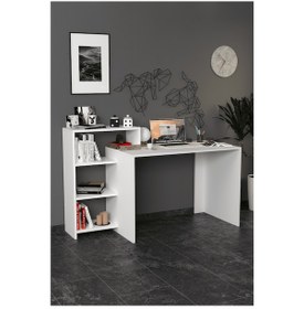 Resim Moonlife Ahsen Kitaplıklı Çalışma Masası Beyaz 