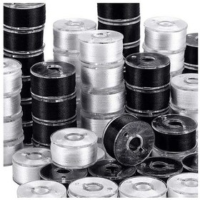 Resim Ev Tipi Aile Dikiş Makinası Siyah Beyaz Iplikli 25 Bölmeli Masura 