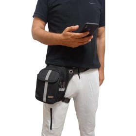 Resim Seventeen Siyah Motosiklet Motorcu Bacak Çantası 