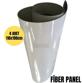Resim Shuivan Karavan Banyo Duş Duvarı 110X190CM 4'lü Set Fiber Panel - Beyaz 
