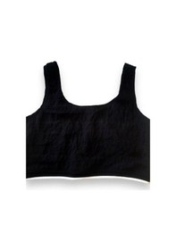 Resim Kız Çocuk Keten Atlet Crop Bluz-13906-siyah Siyah 