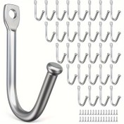 Resim 60 Adet Modern Ağır Hizmet Tipi Metal Duvar Kancaları 30 Askı ve 30 Vida ile - Cilalı Kaplama, Kolay Kurulum, Havlular, Anahtarlar, Kahve Fincanları, Şapkalar, Evcil Hayvan Tasmaları İçin Duvar Montajı - Ev Düzenleme Malzemeleri 