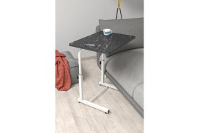Resim Depolife Eğim Yükseklik Ayarlı Laptop Sehpası Kahvaltı Ders Çalışma Bilgisayar Ofis Yemek Masası Metal Ayak 