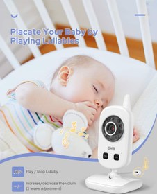 Resim Bebek Kameralı Telsiz Monitör, 2.4 GHz, İki Yönlü Konuşma, ECO Mod, Gece Görüşü, Sıcaklık Sensörü 