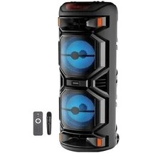 Resim Junglee Büyük Boy Kablosuz Mikrofonlu Karaoke Bluetooth Hoparlör Siyah Renkli 40W Güç 