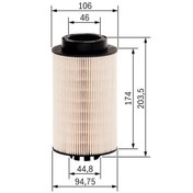 Resim BOSCH 1457429655 Yakıt Filtresi 203×94×47 Travego O 580 15 Rh Rhd 99- Om 457.940 