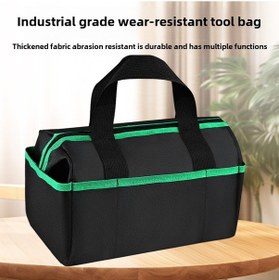 Resim Geeksen 14" Yeşil Su Geçirmez Kalın Kumaş Elektrikçi Çalışma Çantası - El & Askılı Taşıma, Çok Amaçlı Dayanıklı Tamir Gereçleri Çantası 