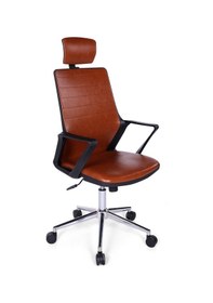 Resim Ofisbazaar Lizz Kahverengi Deri Yönetici Koltuğu Ergonomik Başlıklı Ofis Koltuğu Kahverengi Kahverengi 