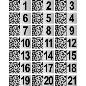 Resim Özarslan Dizayn Metal Kapı Masa Dolap Posta Kutusu Numarası 5X10 cm Gümüş Renk (1…21) 