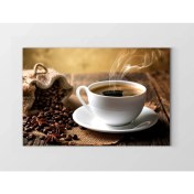 Resim Deniz Çerçeve Kahve Çekirdekleri ve Kahve Tablosu-Çerçevesiz - 50 x 70 cm 