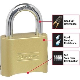 Resim Master Lock Şifreli Kilit, Iç Ve Dış Asma Kilit, Sıfırlanabilir Ş 