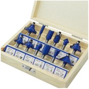 Resim Sones Ahşap İşleme Freze Kesici Seti Kesme Makinesi Kafası Elektrikli Ahşap Frezeleme Gravür Makinesi Kesici, Stil: Mavi 1/4 Saplı 12 Adet 