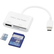 Resim Streak Type-c 3 In 1 Usb Micro Sd Tf Kart Okuyucu Otg Veri Aktarıcı - Beyaz 