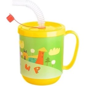 Resim Ozcmax 3 Adet Pipetli Çocuk Içecek Bardağı Desenli Bardak 350ML 