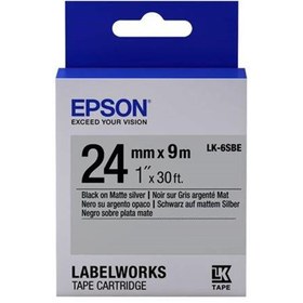 Resim Epson LK-6SBE Gümüş Üzeri Siyah 24mm 9Metre Etiket 