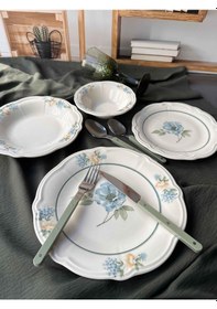 Resim Yemek Takımı Salira 24 Parça 6 Kişilik Renkli 