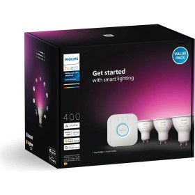 Resim Philips Huewca 4.2W GU10 Renkli Spot Akıllı Ampul 3'lü Başlangıç Seti 