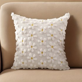 Resim İki adet bahar ve yaz yastık kılıfı seti, 45.72x45.72 cm, çiftlik ev dekorasyonu sarı çiçek papatya yumuşak peluş taklit kürk jakarlı atma yastıkları, yatak odası kanepesi tatil bahar ve yaz ev dekorasyonu için kullanılır 