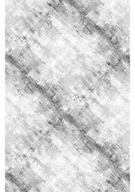 Resim Raschel Carpet Çizgi Desenli Gri Kaymaz Taban Kalın Peluş Halı - Yolluk Yüksek Kalite Gri 