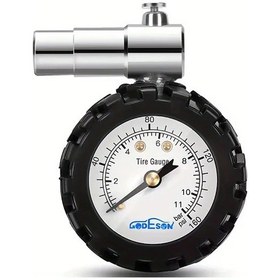Resim Boatshop1 Siyah 160psı Mekanik Bisiklet Lastik Basıncı Ölçer Analitik Kadranlı Dayanıklı Dağ Ve Yol Bisikletleri İçin Taşınabilir 