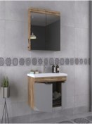 Resim BIANI Fethiye 80 Cm (gri) Banyo Dolabı Takımı 