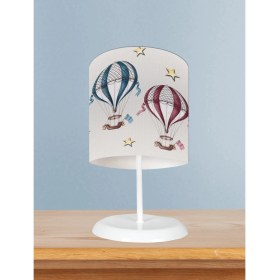 Resim Mekta Home Bebek ve Çocuk Odası Uçan Balon ve Yıldızlar Desenli Abajur 