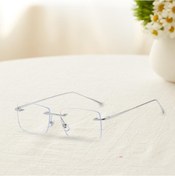 Resim Flybuy Çerçevesiz Gözlükler, Ultra Hafif Şık Gümüş Kristal, Erkek/kadın, Mavi Işığa Dayanıklı, Hafif Ve Rahat Kristal 