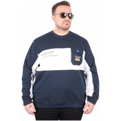 Resim Mocgrande Büyük Beden Bisiklet Yaka Cepli Sweat Double Face Pike 25702 Lacıvert Lacivert 