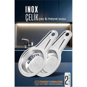 Resim shopwave Inox Çelik Çay Süzgeci - Meyve Suyu Süzgeci - Profesyoneller İçin 2 li SET Paslanmaz Çelik 