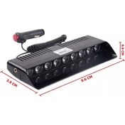 Resim NKT GROUP 9 Ledli Araç Içi Çakmaklık Girişli Vantuzlu Mavi Kırmızı Beyaz Flash LED 