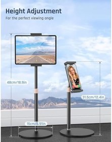 Resim The Wlue Ayarlanabilir Metal Telefon ve Tablet Standı, Masaüstü Tutucu, Yükseklik ve Açı Ayarlı 