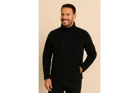 Resim Unisex Lacivert Anti-Pilling Tüylenme Yapmayan Standart Fit Tam Fermuarlı Soğuk Geçirmez Polar Hırka 