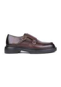 Resim Shoetyle - Kahverengi Hakiki Deri Tokalı Erkek Klasik Ayakkabı 115-k575-1362 Kahverengi Deri 