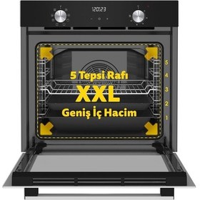 Resim Simfer 8208 + 3970 9 Fonksiyon Qs Siyah Dijital Power Turbo Elektrikli 2'li Ankastre Set 