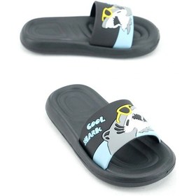 Resim Gezer Erkek Çocuk Terlik Köpek Balık Siyah 15537 Siyah 