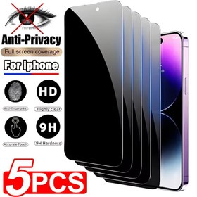 Resim 5 adet iPhone 11 12 13 14 15 16 Pro Max Plus için Gizlilik Koruyucu Ekran Koruyucu Tam Kapsama Temperli Cam iPhone 13 12 Mini 14 15 16 Pro Max için 