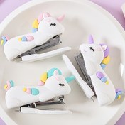 Resim Sevimli Unicorn Mini Beyaz Zımba - Çok Fonksiyonlu, Ofis ve Okul Malzemeleri İçin İdeal, Yaratıcı Hediye Kırtasiye, Masa Aksesuarı|Oyuncağı Tasarım|Dayanıklı Plastik 