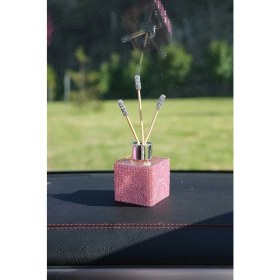 Resim Tasarım Arabam Pembe Kare Taşlı Kavanoz Koku 