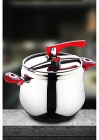 Resim Lines 4 L Cam Kapaklı Çelik Düdüklü Tencere Çok Renkli 