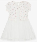 Resim Breeze Kız Çocuk Elbise Çiçek Desenli Armalı 3-8 Yaş, Ekru-ekru Ekru 