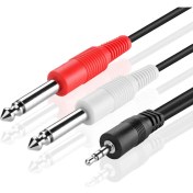 Resim BK Teknoloji 3.5mm 1/8" Trs - 2 x 6.35MM 1/4" Ts Mono Y Ayırıcı Kablo - 5 Metre 