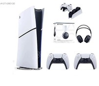 Resim Sony Playstation 5 Slim Dijital+2.Kol+3d Kulaklık+Şarj İstasyonu 