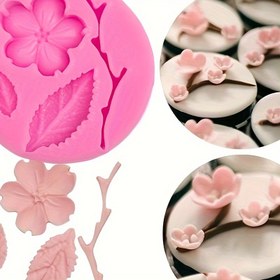 Resim Kiraz Çiçeği 3D Silikon Çikolata Kalıbı - DIY Pasta Süsleme & Pişirme için Mükemmel, Gıda Sınıfı Malzeme 