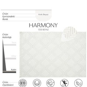 Resim Cool Halı Harmony 1550 Beyaz Yumuşak Dokulu Çocuk Odası Halısı Modern Koridor Salon Dokuma Makine Halısı 