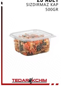 Resim Genel Markalar Plastik Sızdırmaz Kap 500 gr Plastik Kapaklı Kase (25 Adet) 